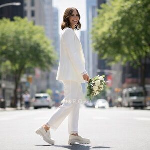 Beautiisoles by Robyn Shreiber Freddie Loafers Size 12 Off White Leather NWB